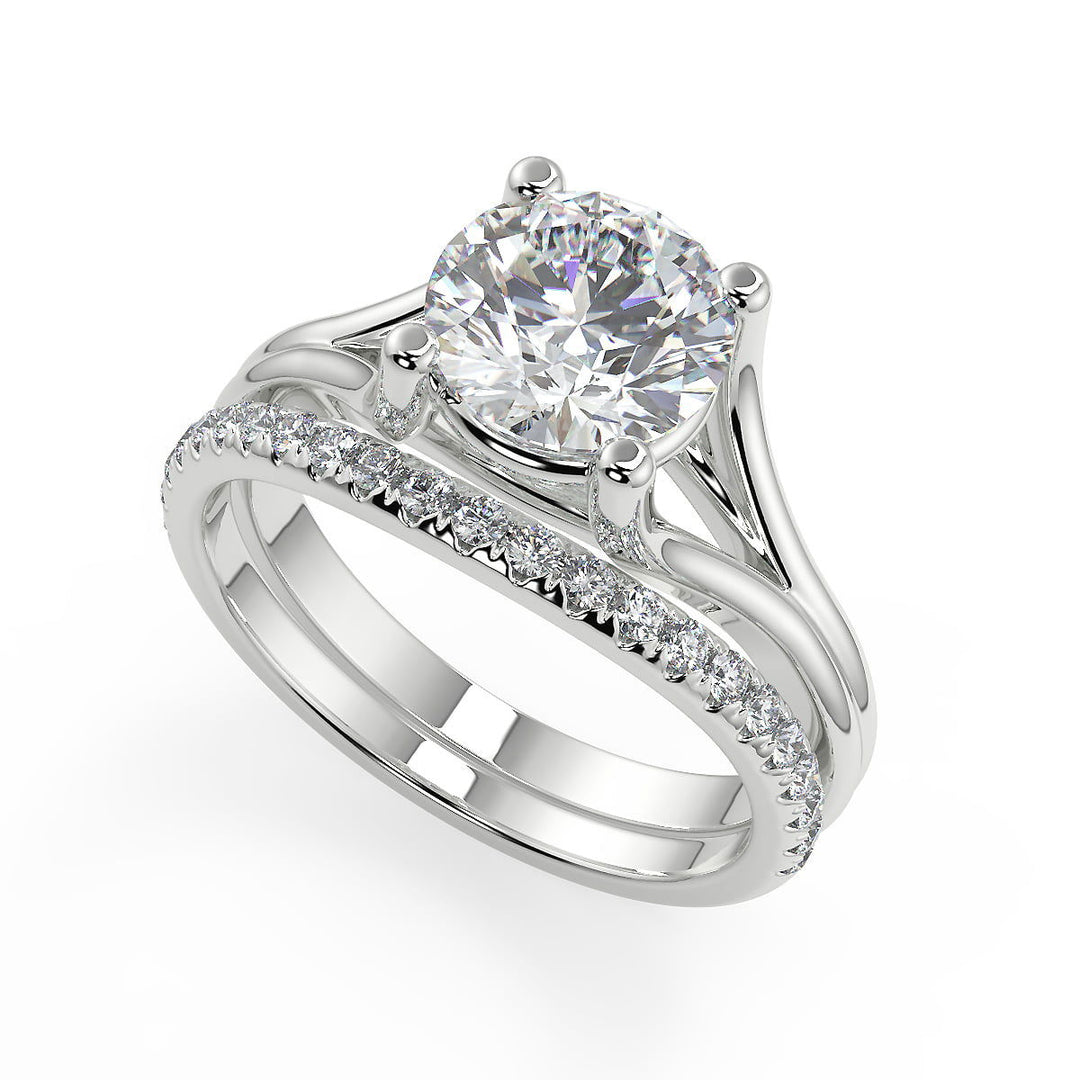 Selena Split Shank Round Cut Diamond Engagement Ring - Nivetta