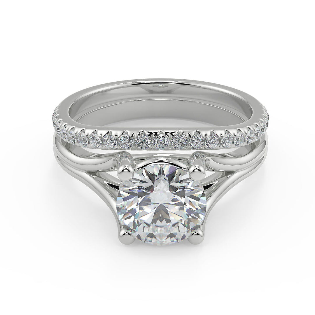 Selena Split Shank Round Cut Diamond Engagement Ring - Nivetta