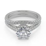 Load image into Gallery viewer, Shaylee Classic 4 Prong Pave Round Cut Diamond Engagement Ring - Nivetta
