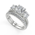 Load image into Gallery viewer, Sherlyn 3 Stone Solitaire Cushion Cut Diamond Engagement Ring - Nivetta
