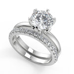 Load image into Gallery viewer, Shirley 6 Prong Solitaire Round Cut Diamond Engagement Ring - Nivetta
