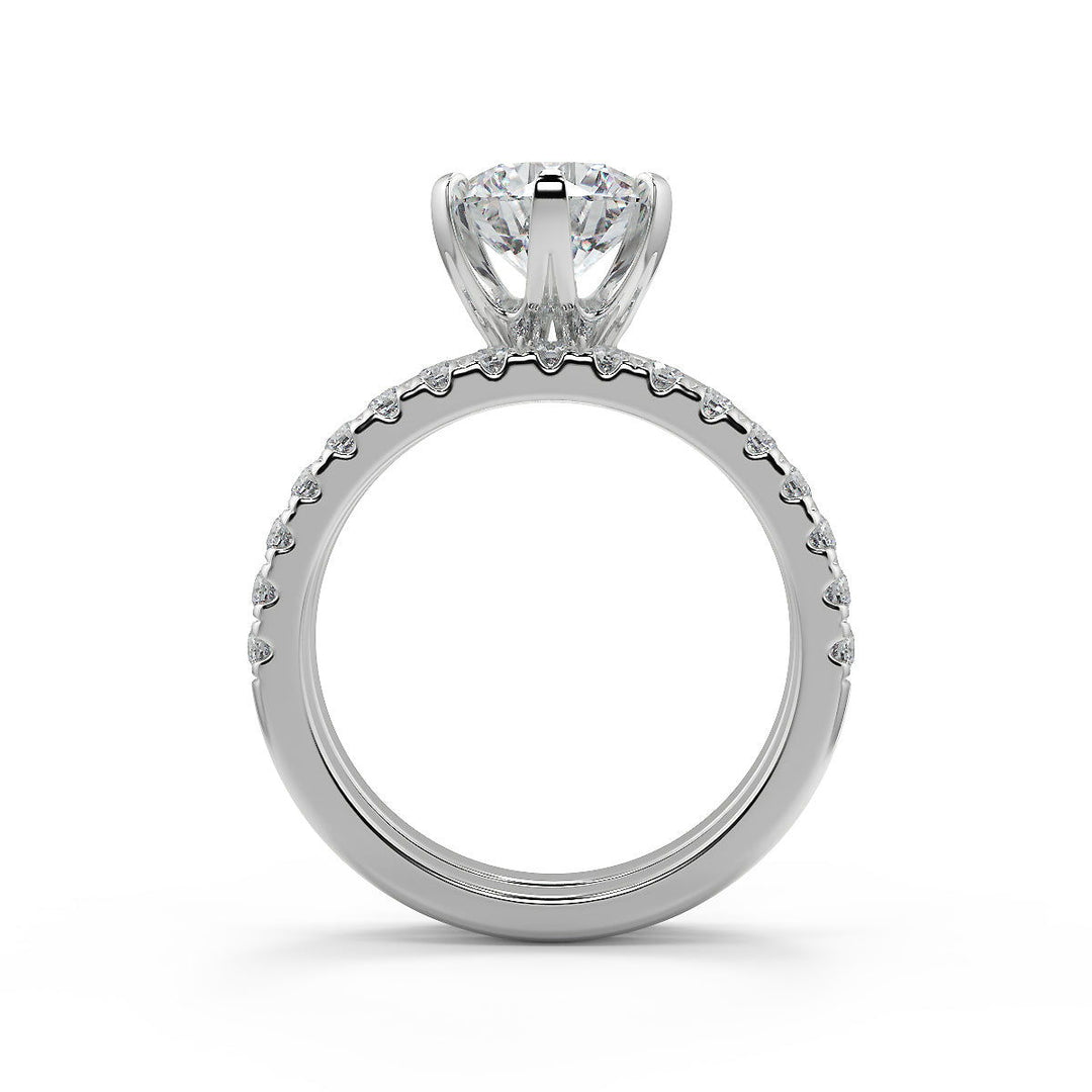 Shirley 6 Prong Solitaire Round Cut Diamond Engagement Ring - Nivetta