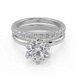 Load image into Gallery viewer, Shirley 6 Prong Solitaire Round Cut Diamond Engagement Ring - Nivetta
