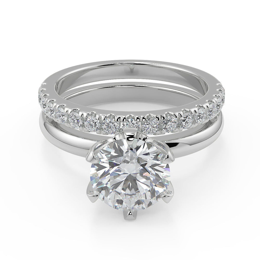 Shirley 6 Prong Solitaire Round Cut Diamond Engagement Ring - Nivetta