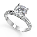 Load image into Gallery viewer, Sidney Knife Edge Pave Double Sided Round Cut Engagement Ring - Nivetta
