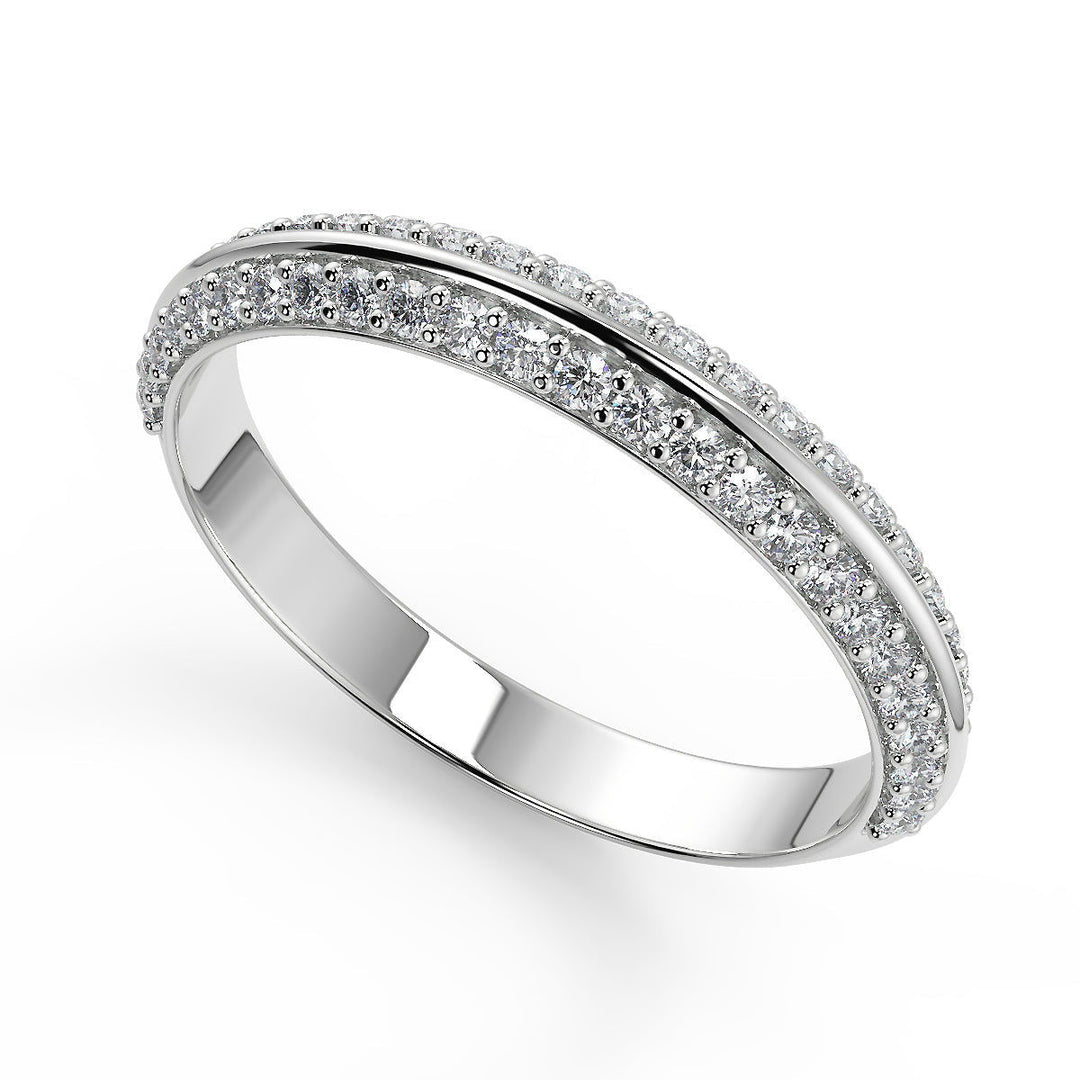 Sidney Knife Edge Pave Double Sided Round Cut Engagement Ring - Nivetta