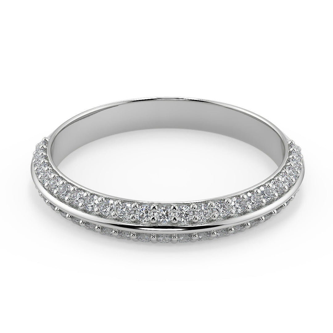 Sidney Knife Edge Pave Double Sided Round Cut Engagement Ring - Nivetta