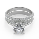 Load image into Gallery viewer, Sidney Knife Edge Pave Double Sided Round Cut Engagement Ring - Nivetta
