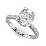 Load image into Gallery viewer, Sonya Cushion Cut Pave Hidden Halo Engagement Ring Setting - Nivetta
