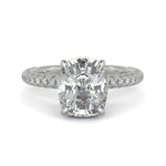 Load image into Gallery viewer, Sonya Cushion Cut Pave Hidden Halo Engagement Ring Setting - Nivetta
