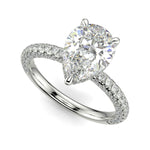 Load image into Gallery viewer, Sonya Pear Cut Pave Hidden Halo Engagement Ring Setting - Nivetta
