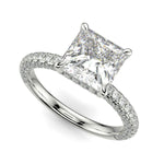 Load image into Gallery viewer, Sonya Princess Cut Pave Hidden Halo Engagement Ring Setting - Nivetta
