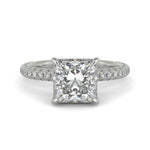 Load image into Gallery viewer, Sonya Princess Cut Pave Hidden Halo Engagement Ring Setting - Nivetta
