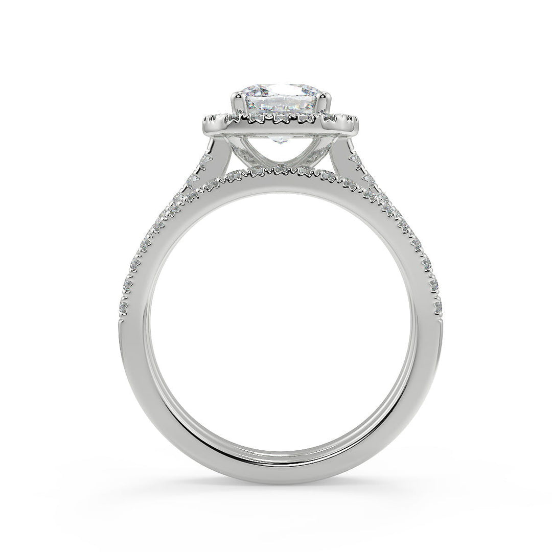 Sydnee Halo Pave Cushion Cut Diamond Engagement Ring - Nivetta