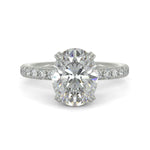 Load image into Gallery viewer, Sylvie Oval Cut Pave Hidden Halo 4 Prong Claw Set Engagement Ring Setting - Nivetta
