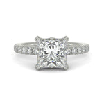 Load image into Gallery viewer, Sylvie Princess Cut Pave Hidden Halo 4 Prong Claw Set Engagement Ring Setting - Nivetta
