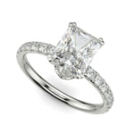 Load image into Gallery viewer, Sylvie Radiant Cut Pave Hidden Halo 4 Prong Claw Set Engagement Ring Setting - Nivetta
