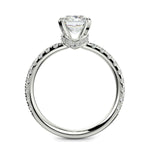 Load image into Gallery viewer, Sylvie Radiant Cut Pave Hidden Halo 4 Prong Claw Set Engagement Ring Setting - Nivetta
