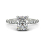 Load image into Gallery viewer, Sylvie Radiant Cut Pave Hidden Halo 4 Prong Claw Set Engagement Ring Setting - Nivetta
