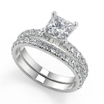 Load image into Gallery viewer, Talia Classic Pave 4 Prong Princess Cut Diamond Engagement Ring - Nivetta
