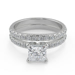 Load image into Gallery viewer, Talia Classic Pave 4 Prong Princess Cut Diamond Engagement Ring - Nivetta
