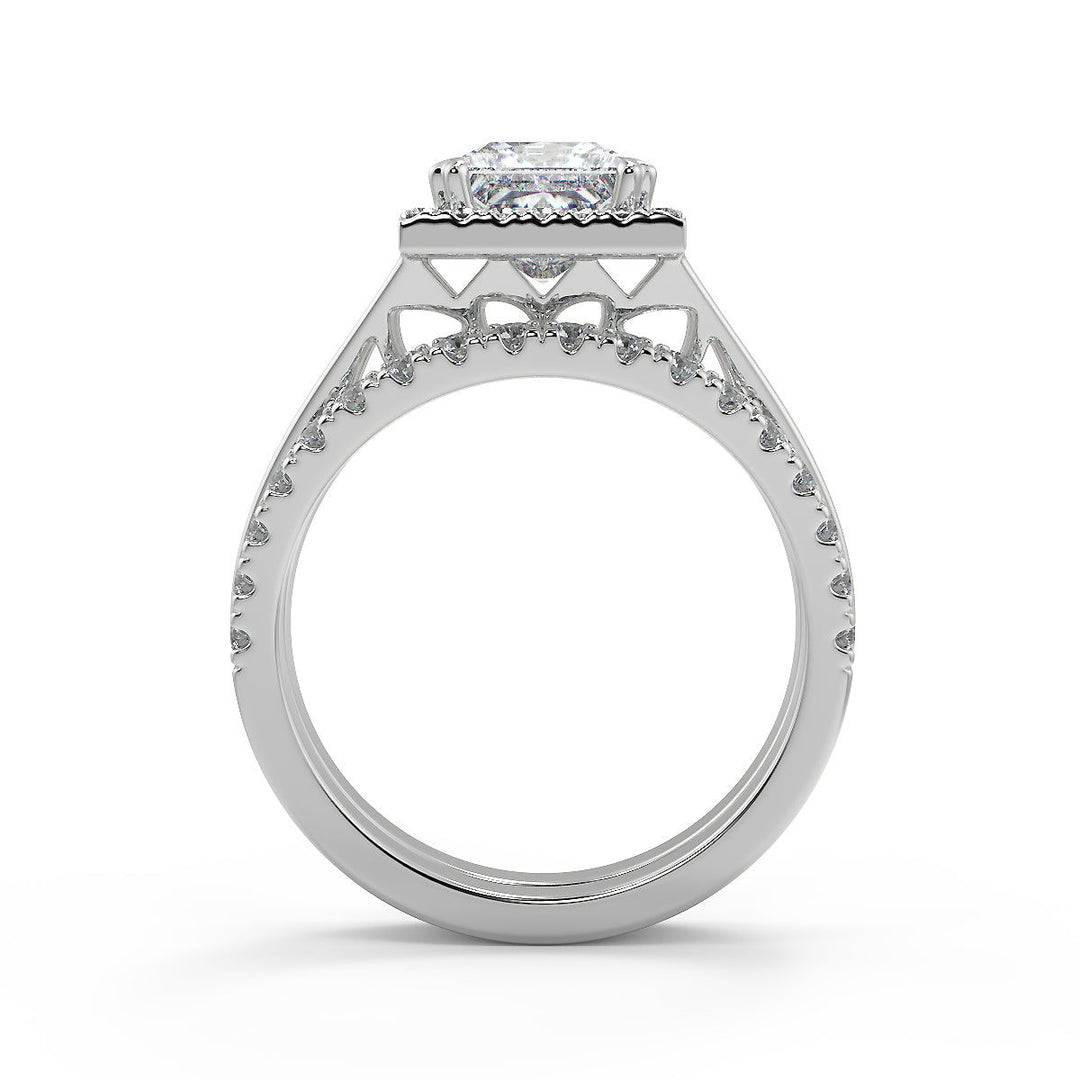 Taniyah Double Prong Split Halo Princess Cut Engagement Ring - Nivetta