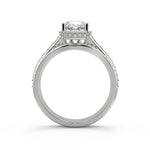 Load image into Gallery viewer, Tara Pave 4 Prong Crown Basket Cushion Cut Diamond Ring - Nivetta
