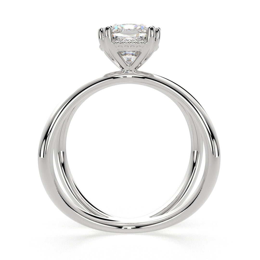 Tatiana Cushion Cut Solitaire Split Shank Engagement Ring Setting - Nivetta