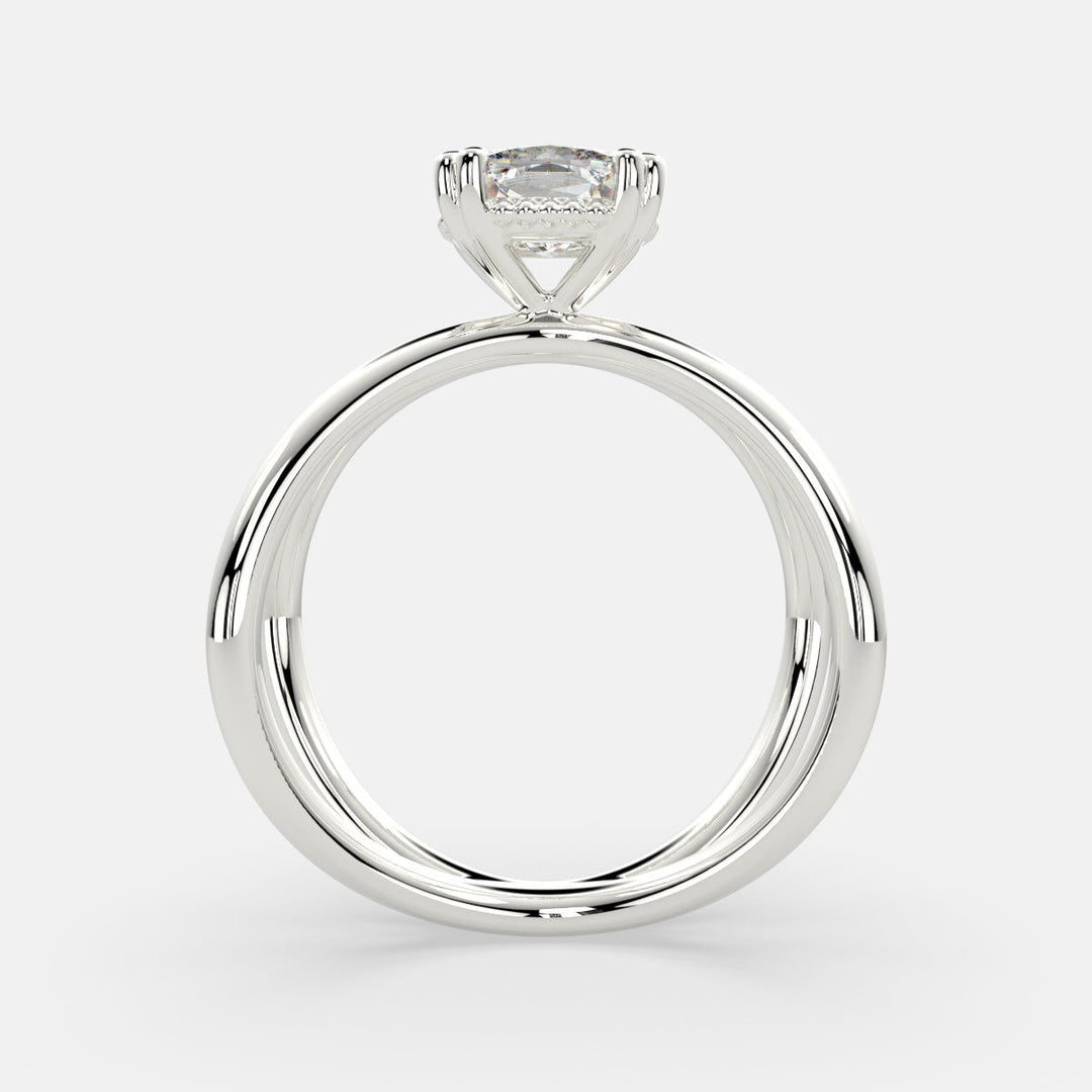 Tatiana Cushion Cut Solitaire Split Shank Engagement Ring Setting - Nivetta