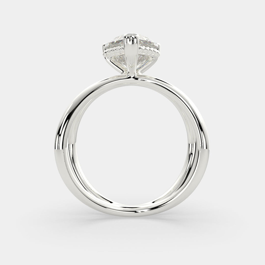 Tatiana Heart Cut Solitaire Split Shank Engagement Ring Setting - Nivetta