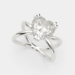 Load image into Gallery viewer, Tatiana Heart Cut Solitaire Split Shank Engagement Ring Setting - Nivetta
