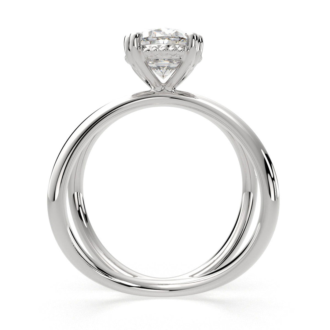 Tatiana Oval Cut Solitaire Split Shank Engagement Ring Setting - Nivetta