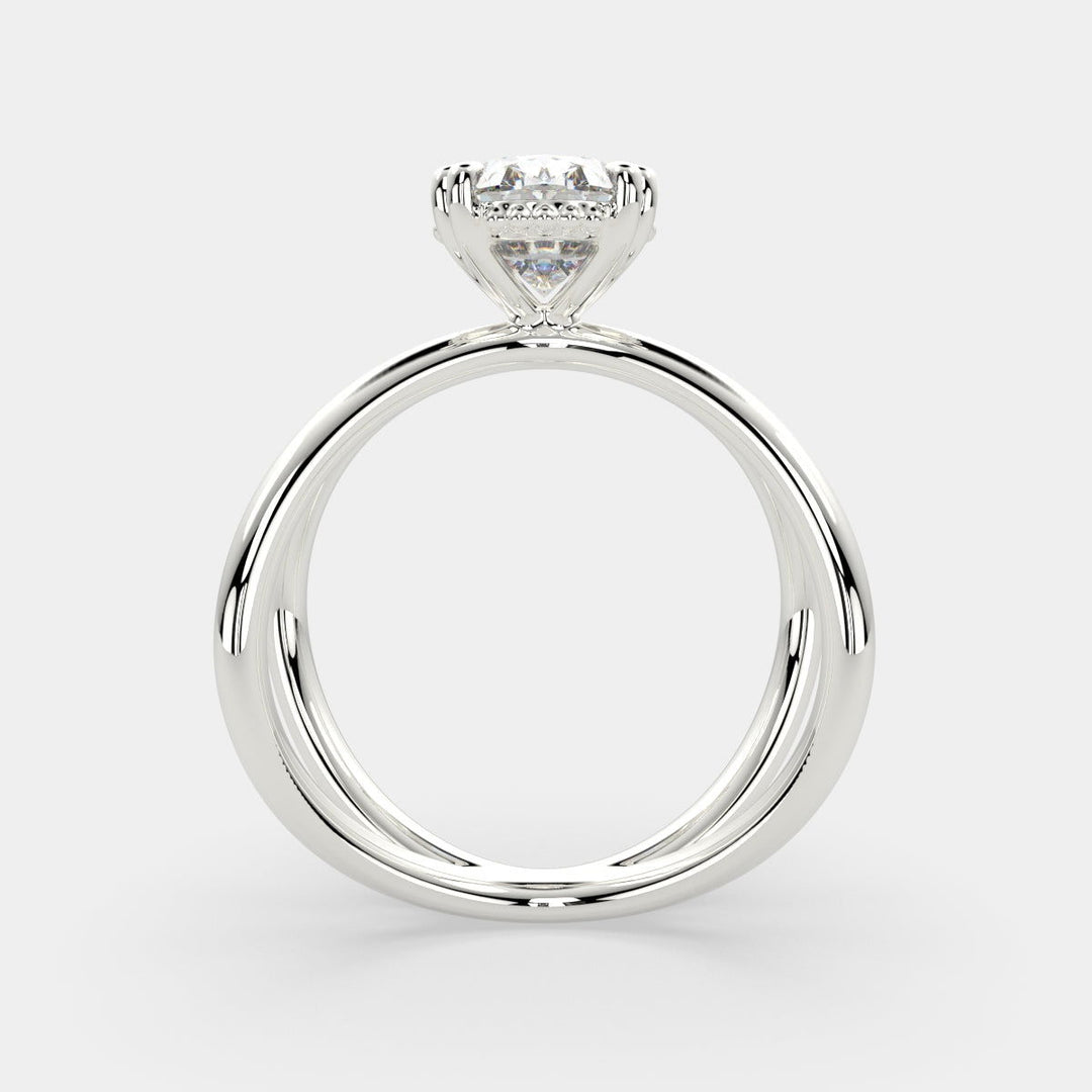 Tatiana Oval Cut Solitaire Split Shank Engagement Ring Setting - Nivetta