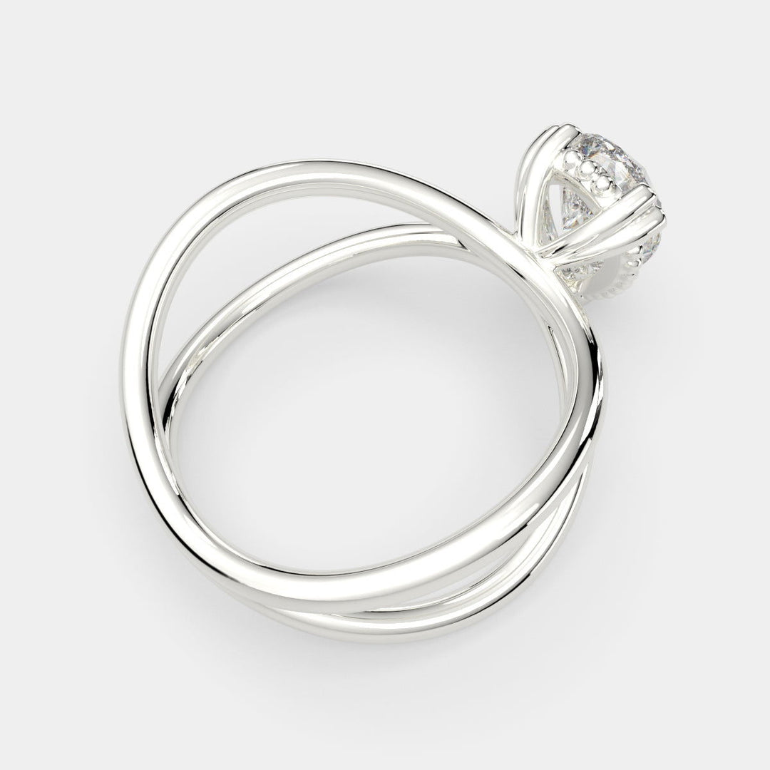 Tatiana Pear Cut Solitaire Split Shank Engagement Ring Setting - Nivetta