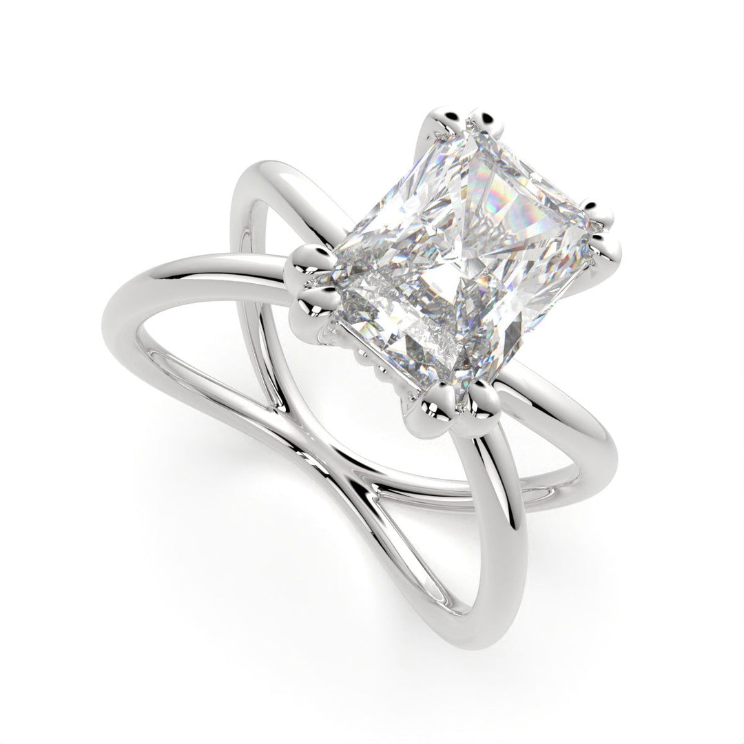 Tatiana Radiant Cut Solitaire Split Shank Engagement Ring Setting - Nivetta