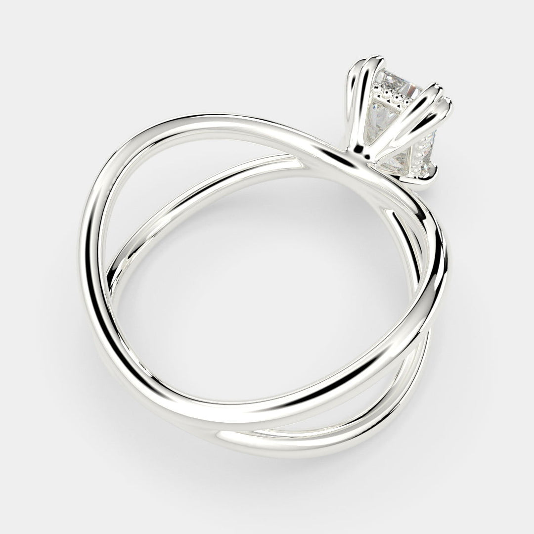 Tatiana Radiant Cut Solitaire Split Shank Engagement Ring Setting - Nivetta