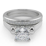 Load image into Gallery viewer, Teresa 4 Prong Cathedral Solitaire Cushion Cut Engagement Ring - Nivetta
