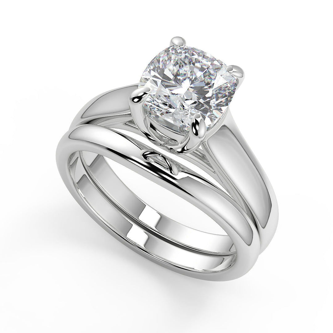 Tessa 4 Prong Claw Solitaire Cushion Cut Diamond Engagement Ring - Nivetta