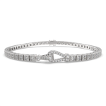 Load image into Gallery viewer, Thisbe Princess Cut Diamond Tennis Bracelet Buckle Clasp (2 ctw) - Nivetta
