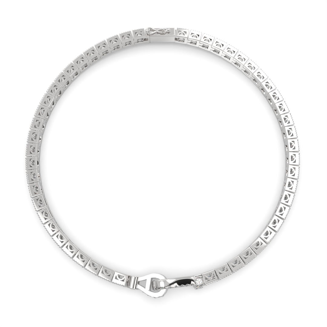 Thisbe Princess Cut Diamond Tennis Bracelet Buckle Clasp (2 ctw) - Nivetta