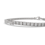 Load image into Gallery viewer, Thisbe Princess Cut Diamond Tennis Bracelet Buckle Clasp (2 ctw) - Nivetta
