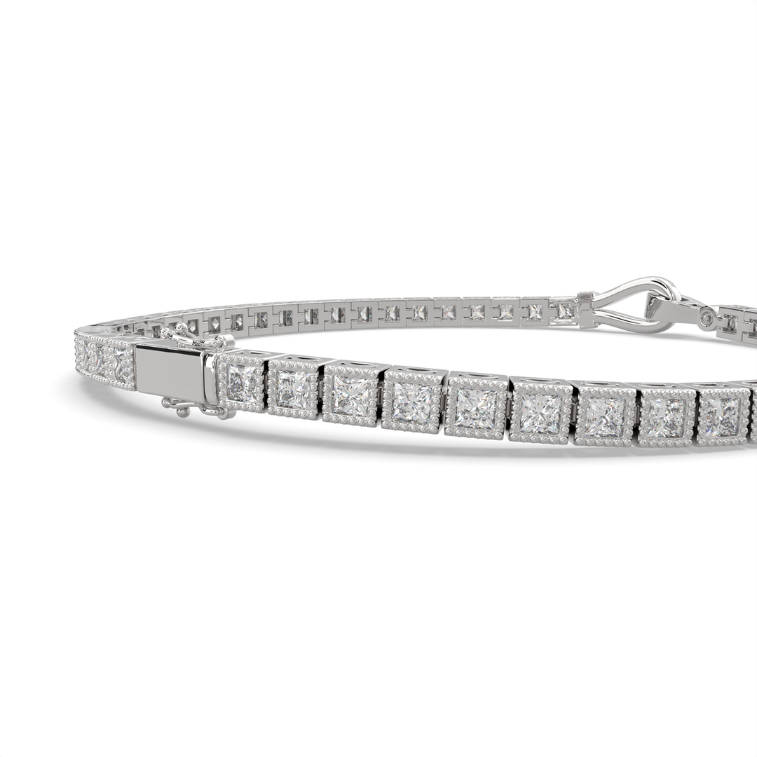 Thisbe Princess Cut Diamond Tennis Bracelet Buckle Clasp (2 ctw) - Nivetta