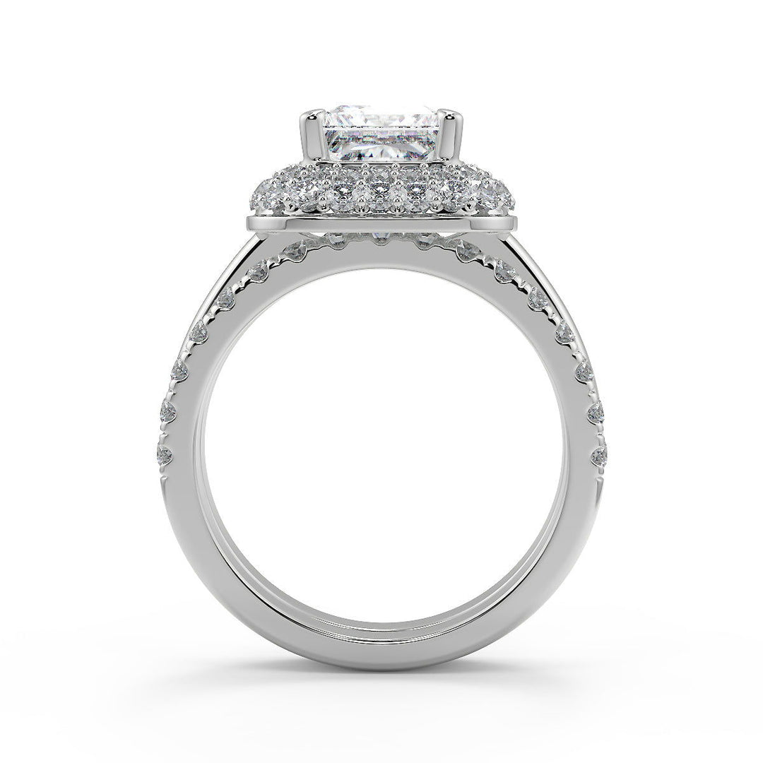 Tianna Double Halo Princess Cut Diamond Engagement Ring - Nivetta