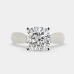 Load image into Gallery viewer, Valentina Cushion Cut Solitaire Tapered Milgrain Engagement Ring Setting - Nivetta
