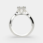 Load image into Gallery viewer, Valentina Emerald Cut Solitaire Tapered Milgrain Engagement Ring Setting - Nivetta
