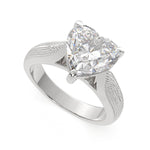 Load image into Gallery viewer, Valentina Heart Cut Solitaire Tapered Milgrain Engagement Ring Setting - Nivetta
