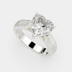 Load image into Gallery viewer, Valentina Heart Cut Solitaire Tapered Milgrain Engagement Ring Setting - Nivetta
