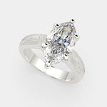 Load image into Gallery viewer, Valentina Marquise Cut Solitaire Tapered Milgrain Engagement Ring Setting - Nivetta
