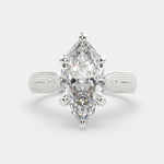 Load image into Gallery viewer, Valentina Marquise Cut Solitaire Tapered Milgrain Engagement Ring Setting - Nivetta

