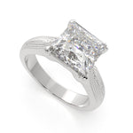 Load image into Gallery viewer, Valentina Princess Cut Solitaire Tapered Milgrain Engagement Ring Setting - Nivetta
